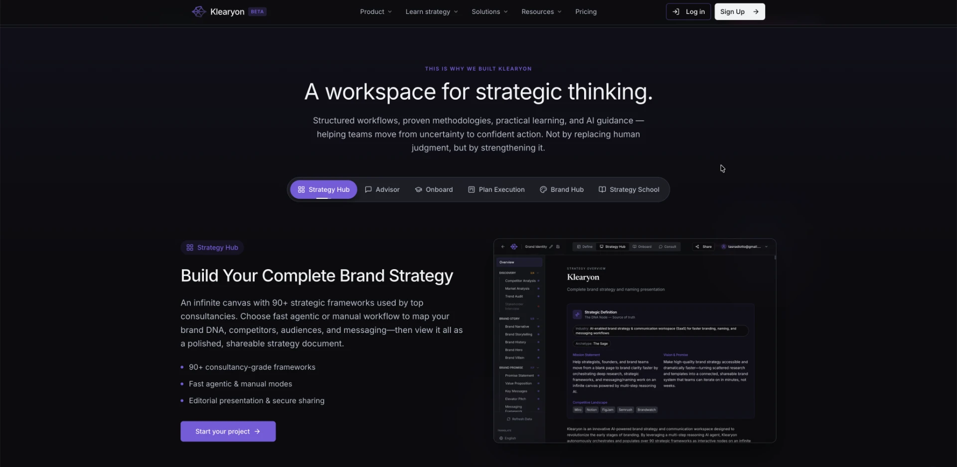 Klearyon product overview section